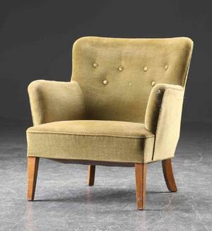 Overpolstret lænestol, velour, 1940erne