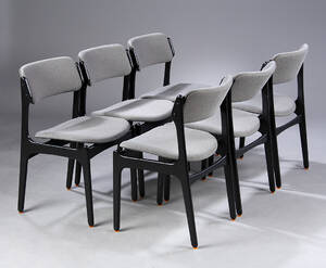 Erik Buch. Seks stole med senere sortlakering, 1960erne 6 