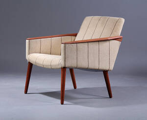 Dansk møbelproducent. Armstol med stel af teak, 