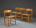 Børge Mogensen. Sæt på fire shakerstole af lakeret bøgetræ. 4