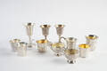Samling bägare i silver, 1800-tal, 11 st. Vikt 250 gram.  11
