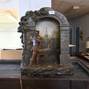 Skulptur handmålad keramik 1890 tal