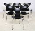 Arne Jacobsen. Sæt på seks stole Liljen model 3108. 6
