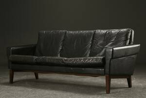 Tre-pers. sofa, læder, dansk møbelproducent