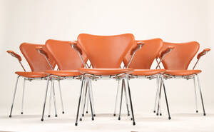 Arne Jacobsen. Seks Syveren armstole, model 3207 6  Denne vare er sat til omsalg under nyt varenummer 4086591