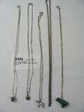 5 HALSBAND VARAV 4 MED HÄNGEN -SILVER