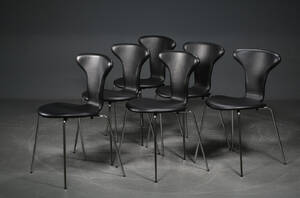 Arne Jacobsen, Munkegaardsstole, sort læder 6