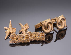 To par vintage manchetknapper af 14 kt. Guld 4