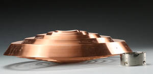 Poul Henningsen. Tallerken pendel af kobber, mgl. fatningshus 