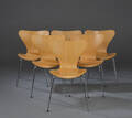 Arne Jacobsen. Seks syver stole, model 3107, ahorn 6
