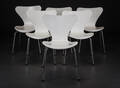 Arne Jacobsen. Sæt på seks Syveren stole, model 3107 6