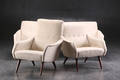 Sofagruppe. Sofa samt to lænestole. Ca. 1960. 3.  Denne vare er sat til omsalg under nyt varenummer 4236235