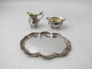 Gräddkanna,  sockerskål  bricka