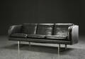 Jørgen Gammelgaard. Tre-pers. sofa, sort læder