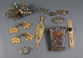 To kasser med ældre låse, låseblik, håndtag af metal og træ mm., 18001900-tallet 2