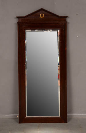Spegel, Ram i trä, dekor i metall, 1900-tal