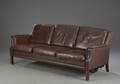 Møbelproducent. Tre pers. sofa, brunt læder