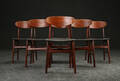 Seks spisestole af teak, 1950-1960, dansk møbeldesign 6