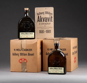 11 flasker Aalborg 100 års Akvavit. 11 Denne vare er sat til omsalg under nyt varenummer 4034230
