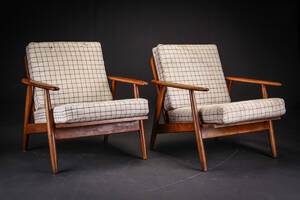 Dansk møbelproducent. Par lænestole, bøg 2