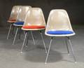 Ray  Charles Eames, vier Sidechairs auf H-Base, grau 4