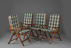 Modern Outdoors. Fire havestole af bøg med hynder. 4 Denne vare er sat til omsalg under nyt varenummer 4399632