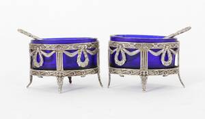 Saltkar ett par, silver, gustaviansk stil, 1967