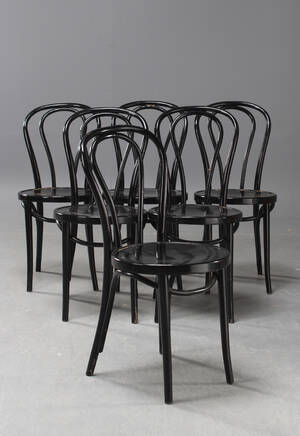 Caféstolar, böjträ Thonet stil, 6 st