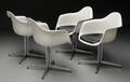 Charles  Ray Eames, Sæt på fire hvide skalstole, model DAL 4  Denne vare er sat til omsalg under nyt varenummer 4026783