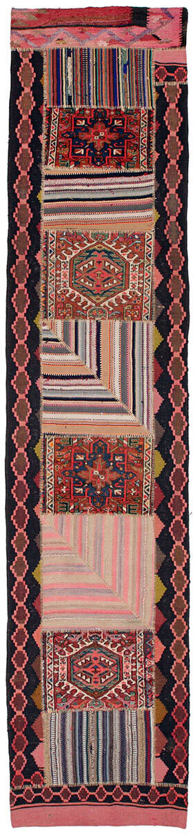 Persisk Patchwork løber, 365x85 cm.