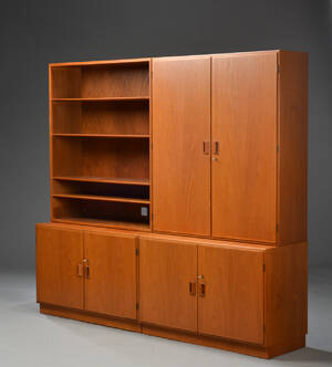 Børge Mogensen. To reoler med underskab af teak. 2