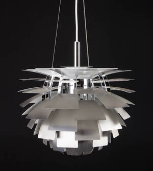 Poul Henningsen. Pendel Koglen stål Ø. 48 cm. Nummerbevis Denne vare er sat til omsalg under nyt varenummer 4822277