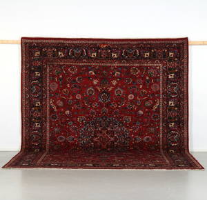 Signerad Persisk matta Mashad, mått 379 x 304 cm