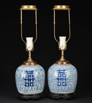 Et par kinesiske bordlamper, 1800-tallet 2