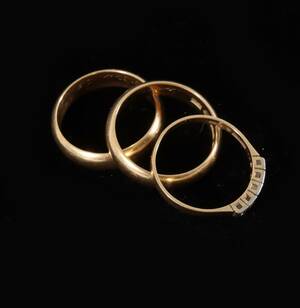 Ringar 3st, 18k