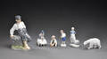 En samling figurer af porcelæn BG samt Royal Copenhagen bestående af  6 stk.