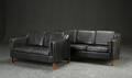 Tre-pers. sofa, to-pers. sofa, sort læder 2