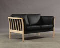 To-pers. sofa, sort læder