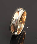 Bræmer Jensen, ring med 3 brillanter, ca. 0.15 ct