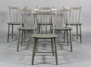 Børge Mogensen. Seks stole, model J49. Fredericia Furniture 6