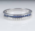 Safir- og brillantring af 14 kt. hvidguld