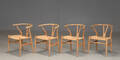 Hans J. Wegner. Et sæt på fire Y stole model CH24 4 