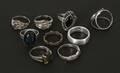 Ringar 9st, silver