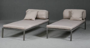 Par liggestolesolvogne, gråligt polyrattan 2