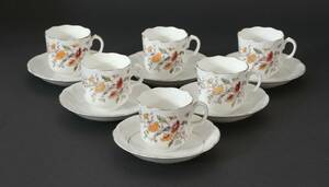 Kaffekoppar 6st, Rörstrand, omkring år 1900