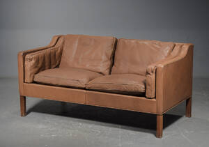 Børge Mogensen, sofa model 2212, betræk af brunt læder