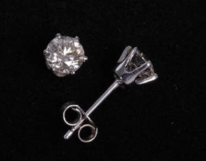 Diamant ørestikker, ca. 1.22 ct