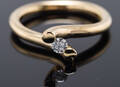Solitairering med brillant på ca. 0.10 ct. 14 kt. guld