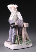 Bing  Grøndahl. Figur af porcelæn Den Tørstige Mand, nr. 2435