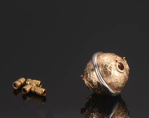  P. Borup lås til dobbelt kæde af 14 kt guld